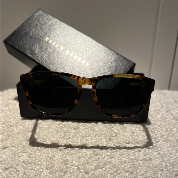 Ralph Lauren Tortoise Shell Sunglasses with yellow accents